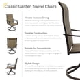 thumbnail image 2 of Sunnydaze Chaises de Salle à Manger Pivotantes Classiques pour Jardin et Patio d'Extérieur - Brun - Lot de 2, 2 of 8