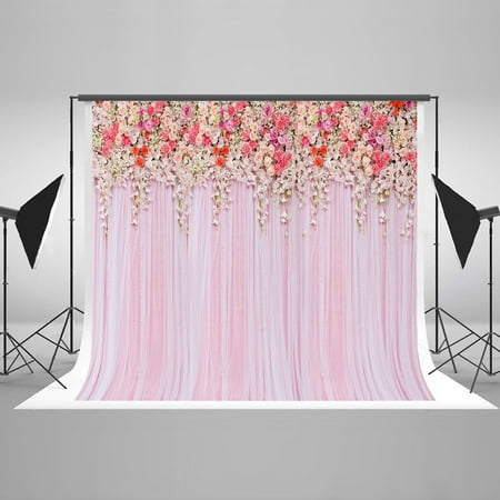 curtain background backdrops pink flowers shoot backdrop hellodecor walmart props decoration polyster zoom