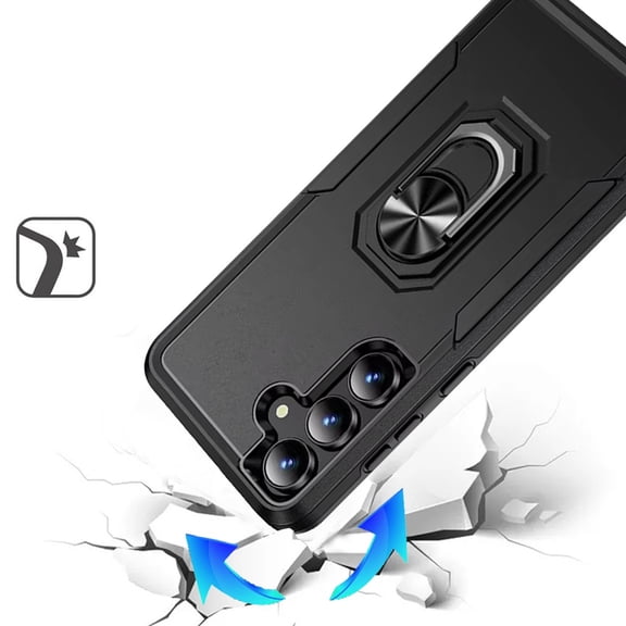 Case for Samsung Galaxy S26 Hybrid Rugged Tough 2in1 Drop-Proof Protection Military Grade Armor with Metal Ring Stand, XPM Phone Cover fit Samsung s26 [Black]