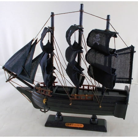 Model Ships Boats - Pirate Ship Wooden Boat Model with Cloth Sails - Fully Assembled