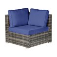 thumbnail image 2 of 6 Piece Outdoor Wicker Sectional Seating Set, Gray/Navy, 2 of 10