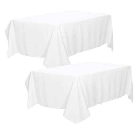 

2Pcs Tablecloth - Table Cover - Machine Washable - Great for Parties Events Wedding and Restaurants White