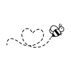 Vinyl Wall Art Decal - Love Bee - 10" x 24" - Modern Inspirational Cute Animal Design Sticker For Children Bedroom Home Baby Nursery Daycare Kids Room Decor