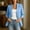 Light Blue, variant on Womens Blazer 3/4 Sleeve Business Casual Work Suit Jacket Lightweight Office Wear with Button White S