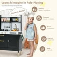 thumbnail image 5 of LINLUX Wooden Kids Play Kitchen, Toy Kitchen Playset For Toddler, Realistic Kitchen Sets Baby, Black, 5 of 9