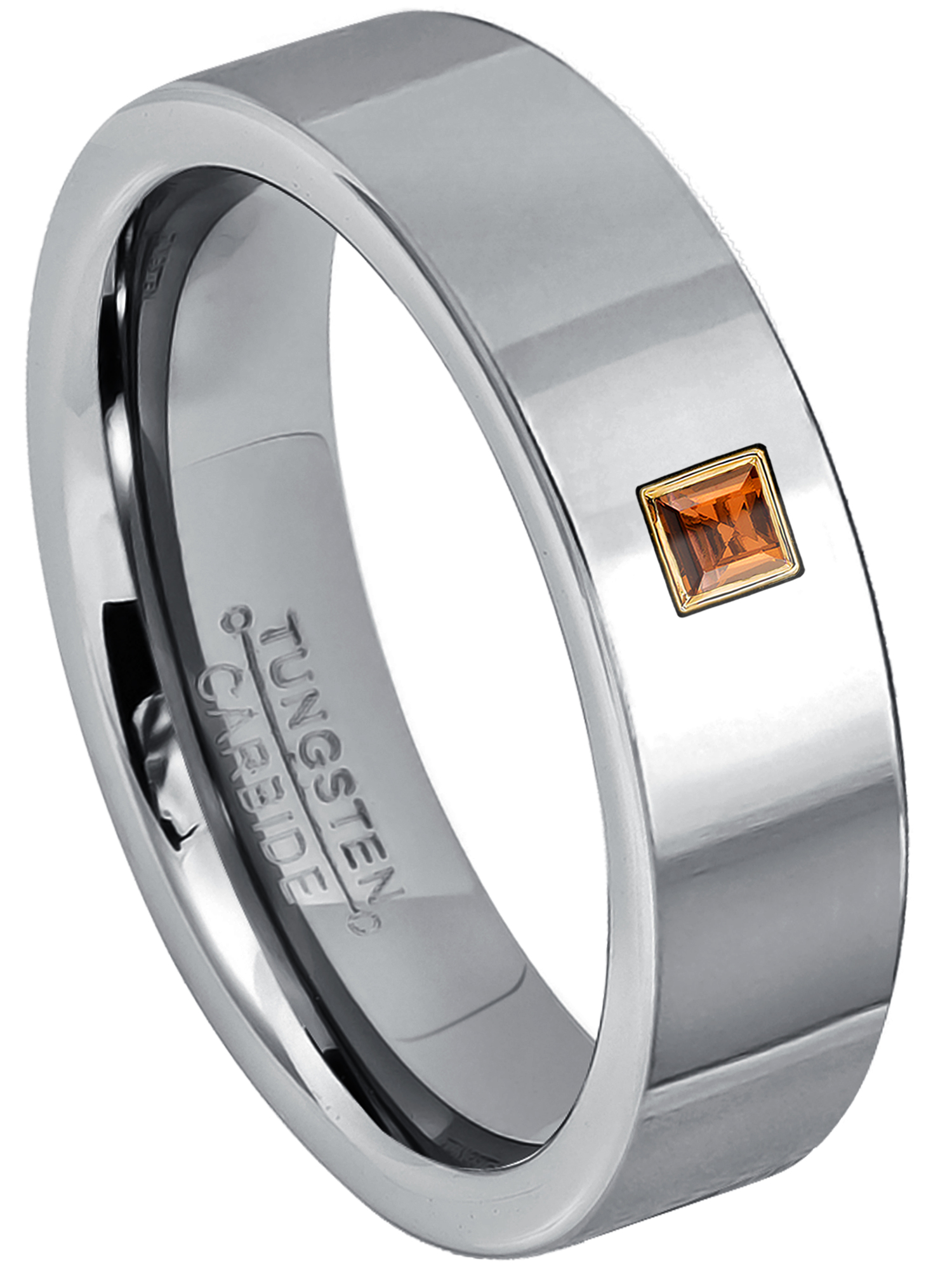 Pipe Cut Tungsten Carbide Wedding Band 