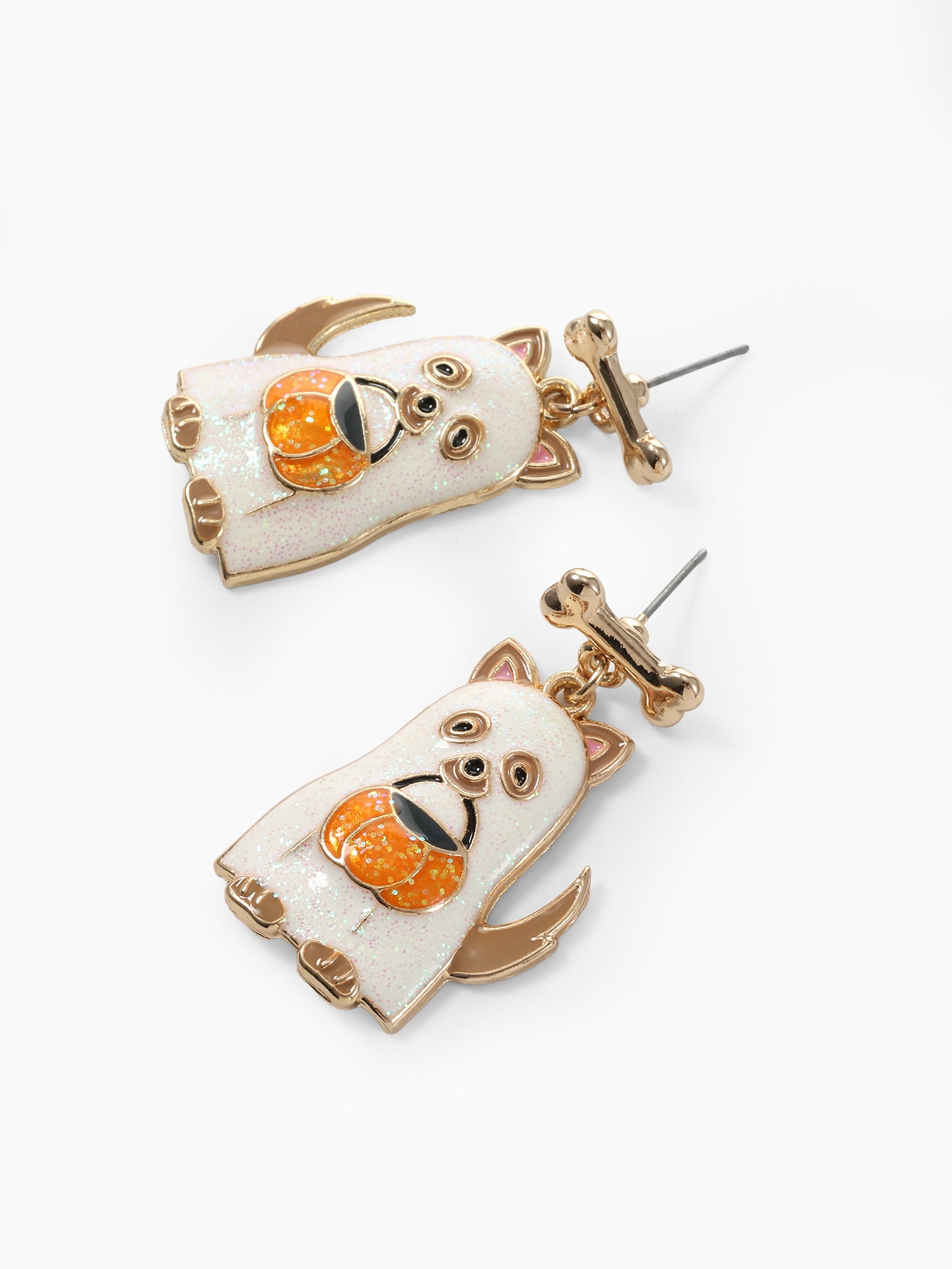 Way to Celebrate Ghost Puppy Halloween Earrings, 1 Pair