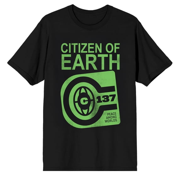 Bioworld Rick and Morty Citizen of Earth C-137 Adult Unisex Graphic Tee | Screen-Printed Crew Neck Short Sleeve T-Shirt | Officially Licensed-Large