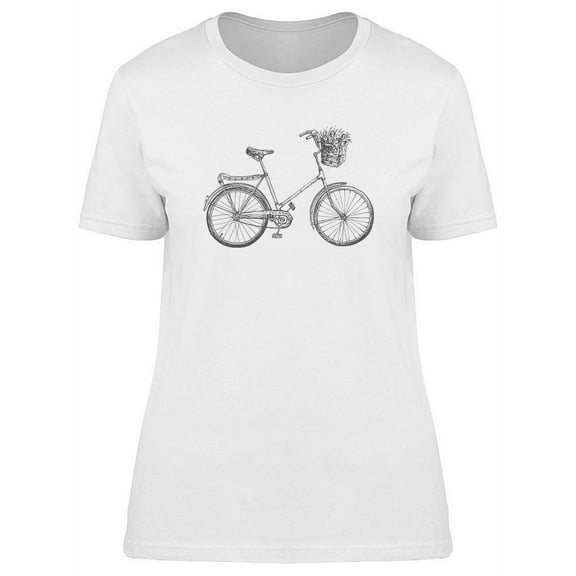 Sketchy Style Lady Bike T-Shirt Women -Image by Shutterstock, Female x-Large