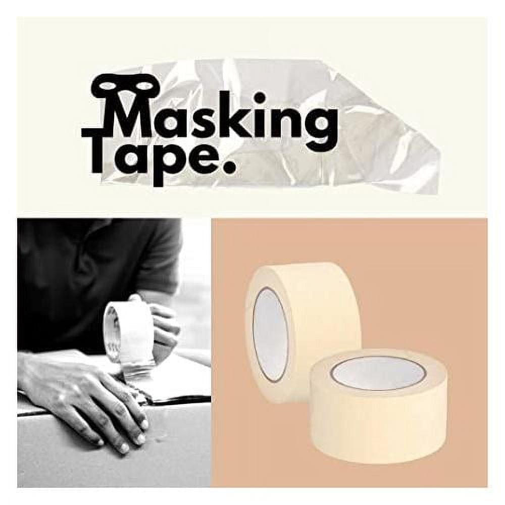 SSBM Masking tape, 3 inch x 60 yards, 8 pack, 4.3 mil thick, easy tear design for general purpose, painting, arts, crafts, home, office