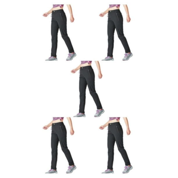 QualitChoice 1/2/3/5 Women Hiking Pants Quick Dry Camping Trekking Thin  Trousers Sweatpants with Pockets Stretch Bottom Sportswear Climbing Black  XL 5PCS 