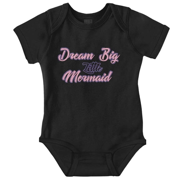 Dream Big Little One Mermaid Cute Bodysuit Jumper Girls Infant Baby Brisco Brands 12M