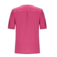 thumbnail image 7 of Flash Deals! Summer Shirts for Women, ZHUGeLI Fashion Women's Casual Solid Color Short Sleeve Round-Neck Blouses Shirts, 7 of 7