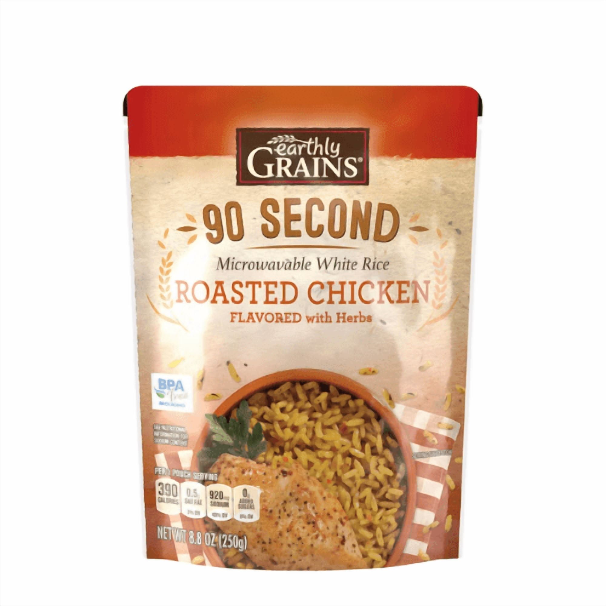 Earthly Grains Roasted Chicken Ready to Serve Rice, 8.8 oz,6-Pack