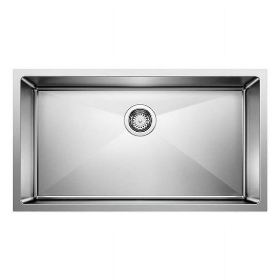 Blanco 524754 32 in. Cuvee R15 Single Bowl Undermount Stainless Steel Kitchen Sink - Satin Polish
