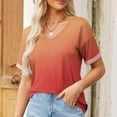 thumbnail image 2 of DDAPJ pyju Oversized T Shirts for Women Plus Size Graphic Tees Summer Casual Half Sleeve V Neck Tee Shirt Loose Comfy Blouse Tops Red XL, 2 of 8