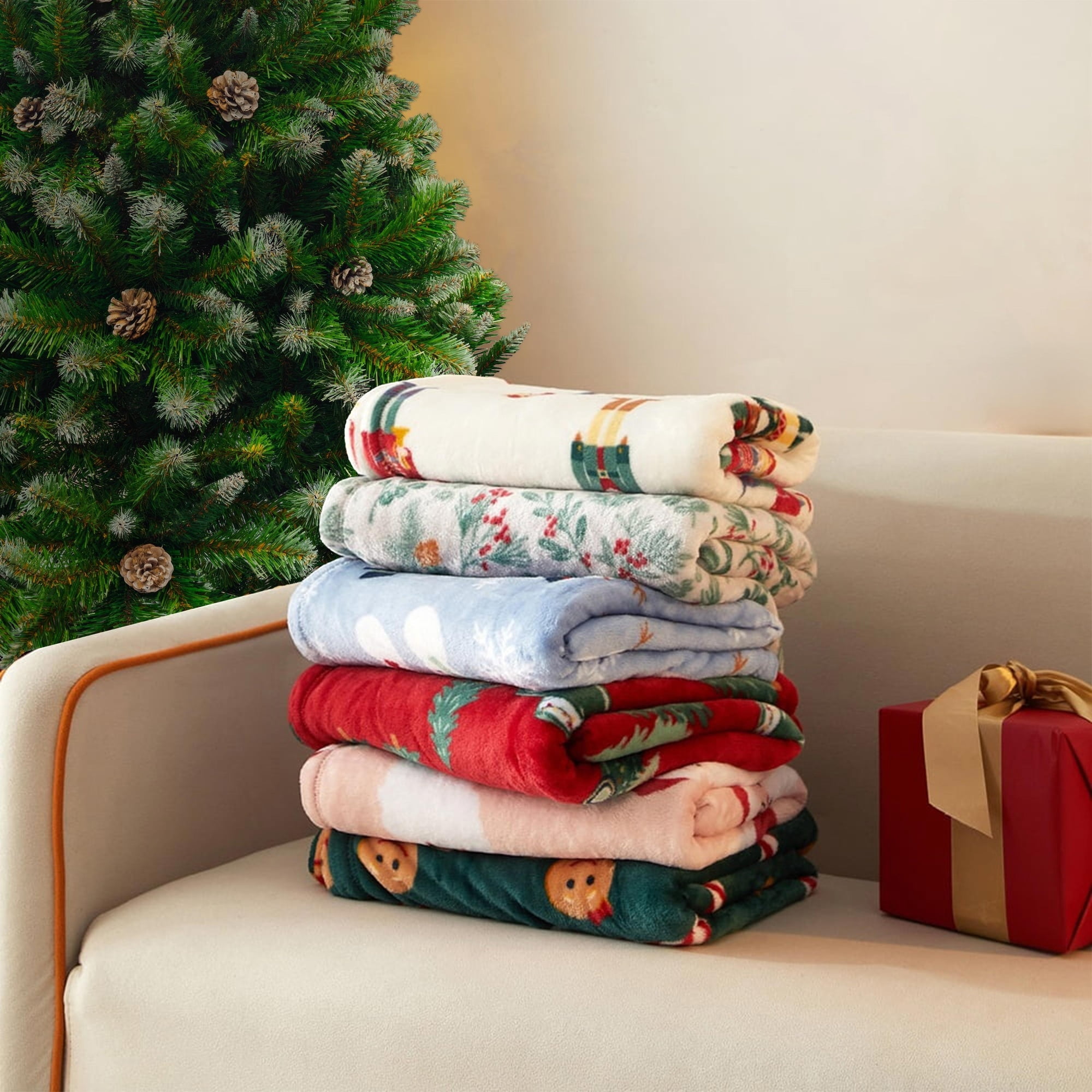 Holiday Time Cozy Christmas Plush Snowman Throw Blanket, Standard Size , All Ages