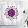 thumbnail image 1 of Ambesonne Sagittarius Shower Curtain, Horoscope Floral, 69"Wx84"L, Purple and White, 1 of 3