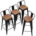 thumbnail image 2 of Andeworld 24 Inch Swivel Bar Stools Set of 4 Counter Height Stools Industrial Metal Barstools (24 inch, Black), 2 of 4