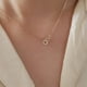 thumbnail image 4 of Collar de plata de ley S925 con anillo doble de diamantes pequeños, temperamento muy fino, cadena de clavícula simple, regalo, 4 of 5