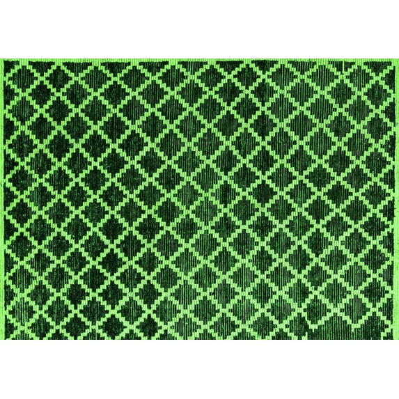 Ahgly Company Indoor Rectangle Abstract Green Modern Area Rugs, 5' x 7'