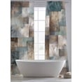 thumbnail image 5 of Gradient Color Block Abstract Art Chiffon Sheer Curtains 108 Inches Long, Twisted Line Modern Style 2 Rod Pocket Window Treatment Voile Drapes Curtains for Living Room Bedroom,2 Panels, 52x108In, 5 of 9