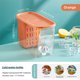 thumbnail image 4 of (Naranja con filtro) Hervidor de agua fría para refrigerador doméstico de estilo japonés con grifo, cubo de gran capacidad resistente a altas temperaturas, 4 of 14
