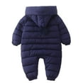 thumbnail image 3 of 0-24M Baby Boys Girls Newborn Winter Snowsuit Down Coat Romper Hooded Double Zipper Warm Jumpsuit, 3 of 8