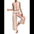 thumbnail image 3 of Conjunto de Dos Piezas de Verano Y2K con Estampado Floral Bohemio para Mujer: Camiseta Sin Mangas y Pantalones Anchos. Naranja Rojo M, 3 of 10