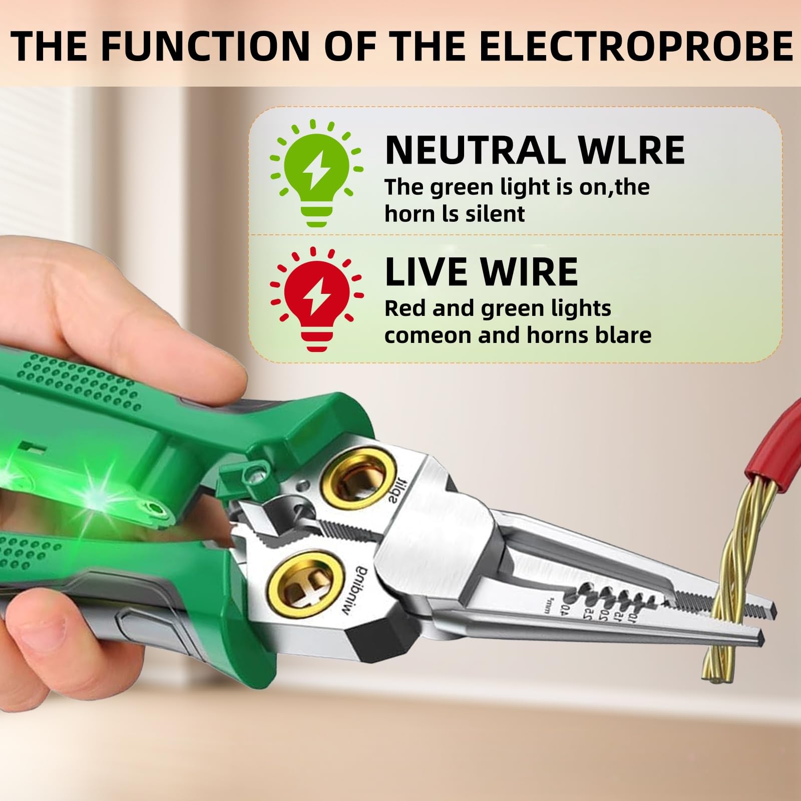 8 in 1 Wire Stripper,Wire Stripping and Cutting Tool, Multi Purpose Crimping Pliers, Voltage Tester Built In, Durable High Strength Materials, Comfort Grip Design