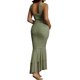 thumbnail image 4 of Lucakuins Vestido ajustado sin mangas para mujer, dobladillo de cola de pez, cuello en V, vestido de fiesta fruncido para cóctel, playa, club, ropa de calle Lucakuins  moda, 4 of 9