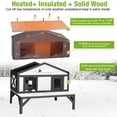 thumbnail image 3 of Aivituvin Heated Cat House for Outside, Insulated Outdoor Cat House with Heating Pad & Insulated Liner, Large Wooden Cat Shelter with Large Porch & Two Escape Doors for Multiple Cats, Black & White, 3 of 9