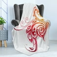 thumbnail image 4 of Phoenix Soft Flannel Fleece Throw Blanket, Bird with Swirled Wings Reborn Several Lives Design, Cozy Plush for Indoor and Outdoor Use, 50" x 70", Dark Orange White Red, by Ambesonne, 4 of 5