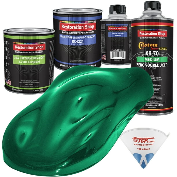 Emerald Green Metallic Quart Kit Low VOC URETHANE BASECOAT Car Auto Paint Kit