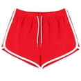 thumbnail image 2 of Ecqkame Women's Gym Yoga Shorts Summer Running Active Dance Shorts Breathable Stretchy Elastic Waist Drawstring Shorts Red XL, 2 of 6