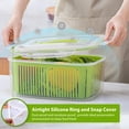 thumbnail image 5 of Vegetable Containers for Fridge, Luxear Fruit Vegetable Storage Container, BPA Free with Lid & Colander Fruit Containers 0.7+1.35+2.3+3.8+5.8L Fridge Organizers 5 Pack Green, 5 of 7