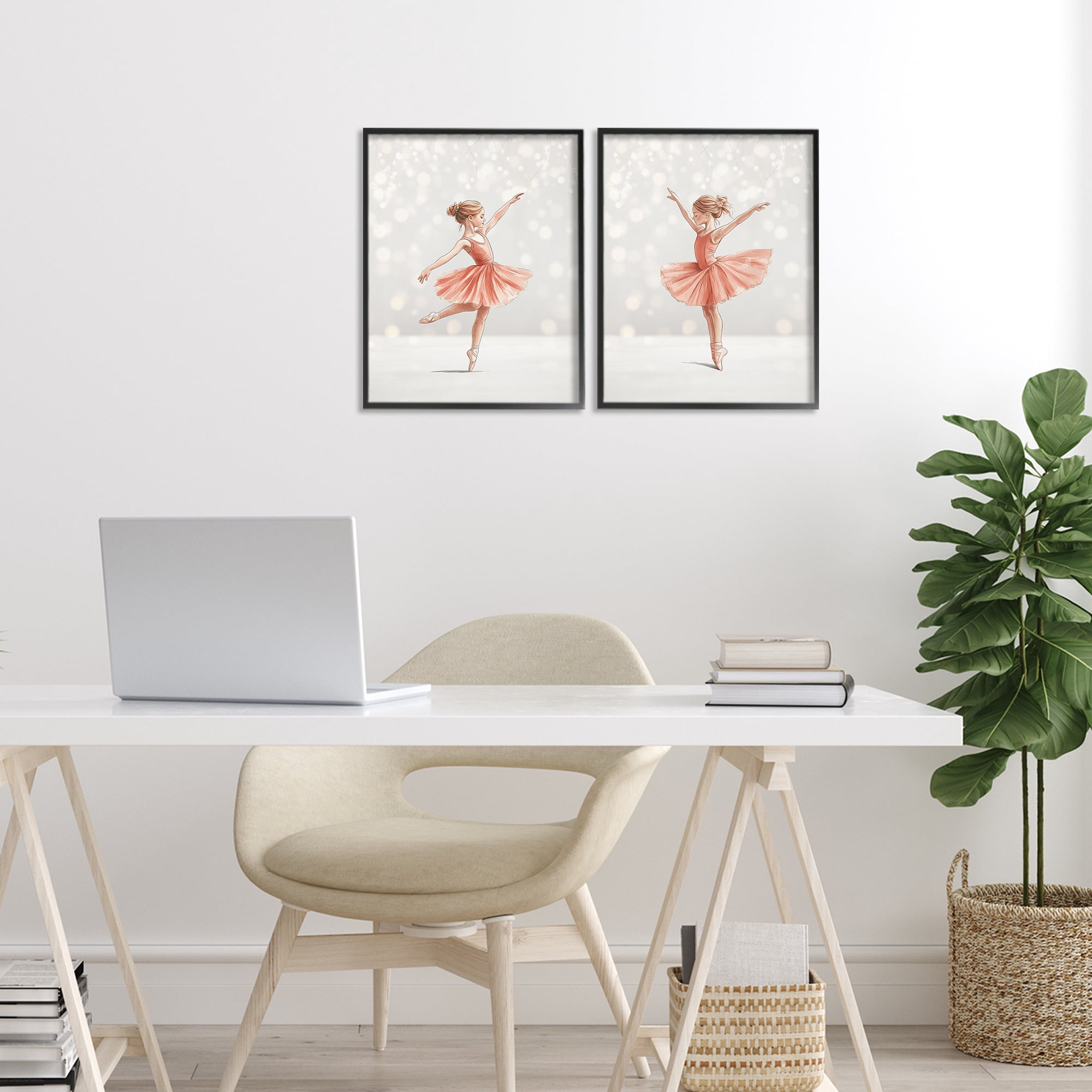 Stupell Industries Dancers In The Light 2 Piece Black Framed Giclee Art Set, design by Christine Simpson Art