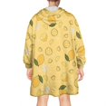 thumbnail image 2 of Yellow Lemon Fruit Slices Yellow Pattern Wearable Oversized Blanket,Wearable Blanket Hoodie for Adults,Cozy Hooded Blankets with Super Pockets,Super Warm Fuzzy Pullover for Women & Men, 2 of 6
