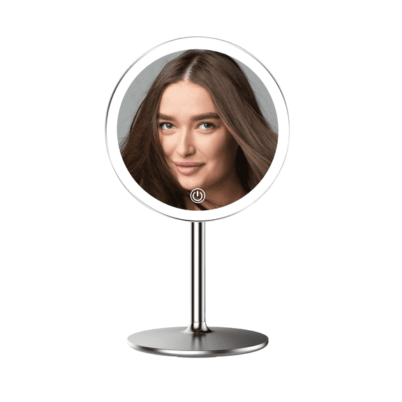 Impressions Vanity Luxe Tabletop Tri Tone LED Makeup Mirror with 10x Magnification (Silver)
