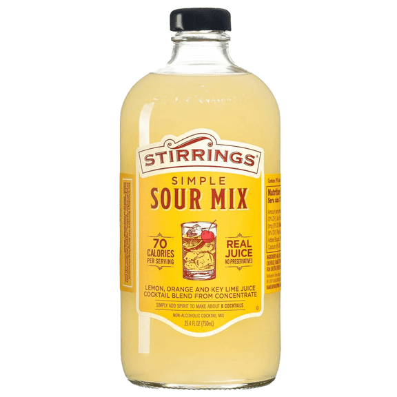 Stirrings Simple Sour Cocktail Mix 750ml Bottles - Real Juice No Preservatives - 90 Calories - Drink Mixer