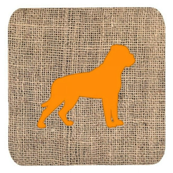 Rottweiler Burlap And Orange Foam Coasters, Set Of 4