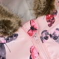 thumbnail image 6 of DHFJKG Baby Infant Snowsuit Winter Padded Clothes Fuzzy Trim Hooded Butterfly Print Zipper Romper Jumpsuit Warm Outwear Outfits Cozy Onesies, 6 of 6