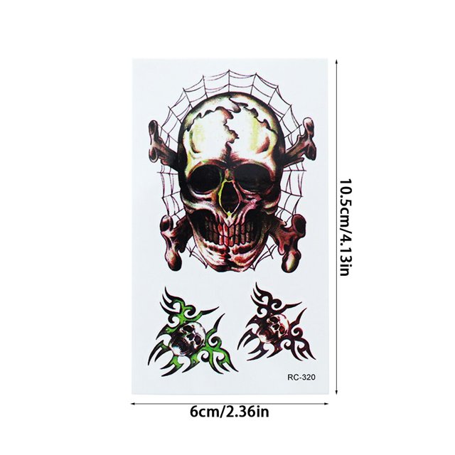 Pegatinas de tatuaje de heridas sangrientas para Halloween, tatuaje de cicatriz de simulación DIY, Cráneo, Palma de sangre, Impresión de terror, decoración de fiesta de Halloween, 5/10 piezas