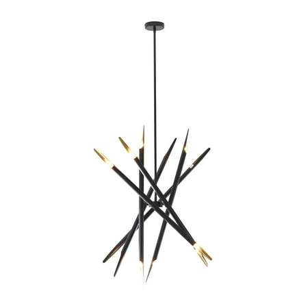 

DecMode 8 x 62 Black Metal Abstract 12 Light Chandelier with Angled Beams and Suspension Rod 1-Piece