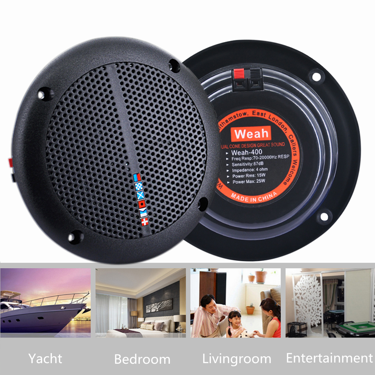 2pcs 5.0 inch Ceiling IP65 Waterproof Rust, Heatresistant Low