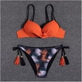 thumbnail image 2 of Traje de baño dividido de bikini sin espalda estampado con aro cómodo para mujer con almohadilla en el pecho OAVQHLG3B Store lin121212, 2 of 3