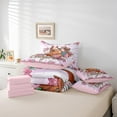 thumbnail image 5 of Castle Fairy Western Cowgirl Twin Bedding Sets 7-Piece for Girls,Chic Floral Rose Horse Bedding Comforter Set Microfiber,Dreamy Princess Breathable Sheet Sets,Super Cozy Room Decor,Reversible, 5 of 7