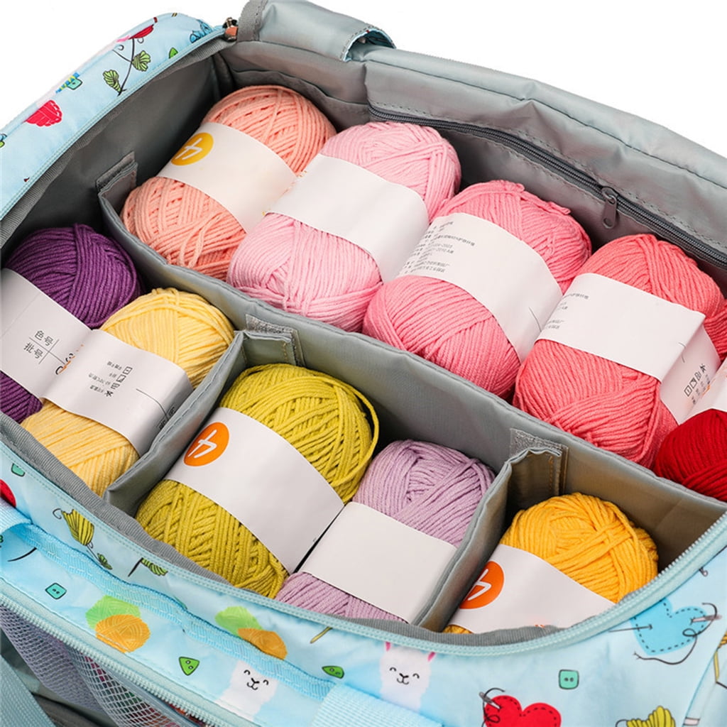 HOMYL Knitting Bag Crochet Needles Tote Bag Yarn Wool Crafts Sewing Tools Storage Case Style 2