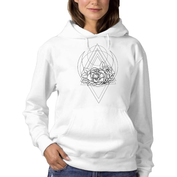 Rose Flowers And Pattern Hoodie Women -SPIdeals Designs, Female Medium