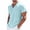 Sky Blue, variant on Klisyaur Mens Cotton Linen Shirt V Neck Short Sleeve Casual Comfortable Breathable Tee Summer Beach Tops